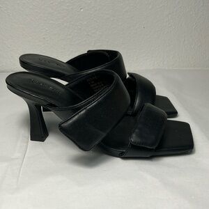 Women’s heeled sandal Open Edit Quincy Sandal black summer dress work square toe
